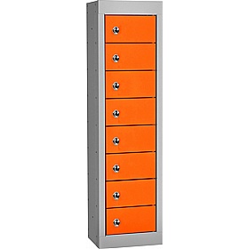 Stellar Probe Equinox Antibacterial 8 Compartment Personal Effects Lockers with Hasp and Staple Lock - Office Storage