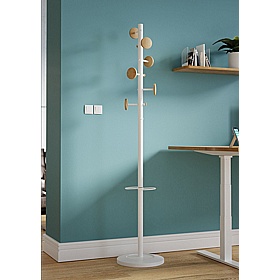 Music Woody White Office Coat Stand - Office Accessories