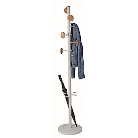 Music Woody White Office Coat Stand - Office Accessories