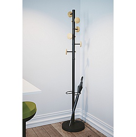 Music Woody Black Office Coat Stand - Office Accessories