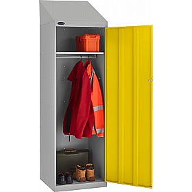 Stellar Probe Equinox Antibacterial Sloping Top 2 Compartment Crew Lockers with Hasp and Staple Lock - Office Storage