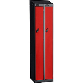 Stellar Probe Antibacterial Sloping Top Twin Door Lockers with Hasp and Staple Lock - Office Storage