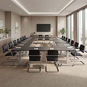 Upsilon Pro Modular Tilting Rectangular Conference and Boardroom Tables