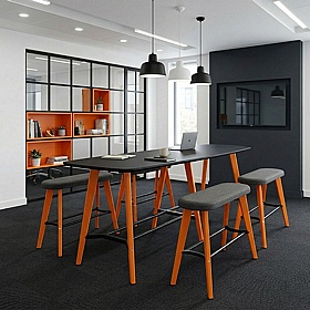 Tract Shades Boat Shaped High Breakout and Meeting Tables