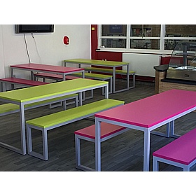 Urban Hoop Leg Dining Table and Bench Set