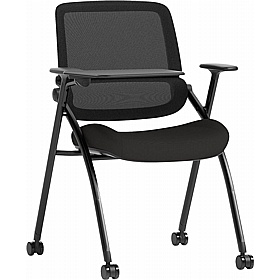 Capra Mesh Folding Meeting and Conference Chair with Writing Tablet