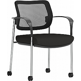Brunswick Deluxe Chrome Frame Mesh Back Mobile Conference Chair