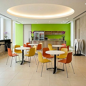 FLIP-ME Laminate Round Flip Top Breakout and Cafe Tables