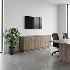 Boss Design Contract 4 Door Desk High Credenza with Plinth Base
