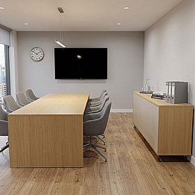 Boss Design Contract 4 Door Desk High Credenza with Wire Feet