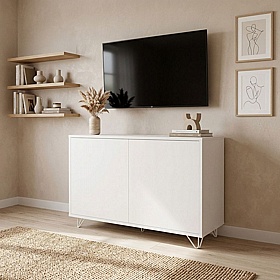 Boss Design Contract 2 Door Tall Credenza with Wire Feet