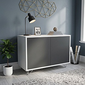 Boss Design Contract 2 Door Desk High Credenza with Wire Feet