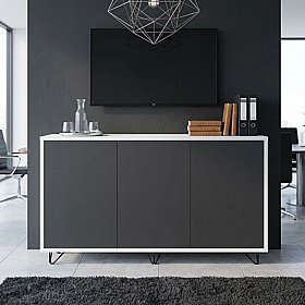 Boss Design Contract 3 Door Tall Credenza with Wire Feet