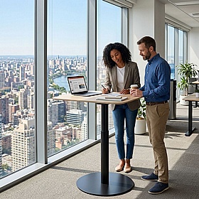 Humanscale Float Gather Square Veneer Breakout and Meeting Table