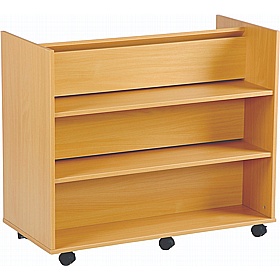 Biblio Double Sided Mobile Library Straight and Angled Shelf Storage