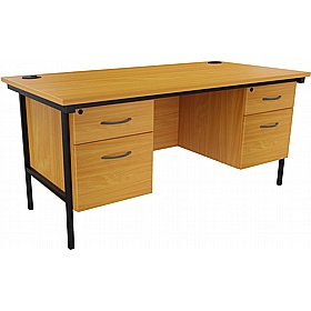 Paolo Contract Rectangular Office Desk with Double Fixed Pedestals