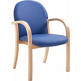 Lincoln Wooden Frame Anti Bacterial Vinyl Reception Waiting Room Chairs with Arms