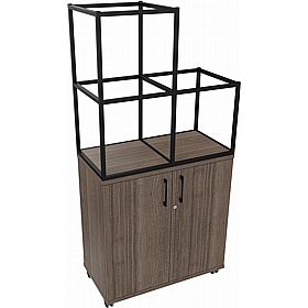 Matrix Storage Double Door Mobile Cupboard with Stepped Column Frame