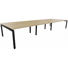 Gianni 6 Person Goalpost Rectangular Back to Back Sliding Top Bench Desks