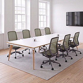 Oslo Volta Rectangular Boardroom Table With Power
