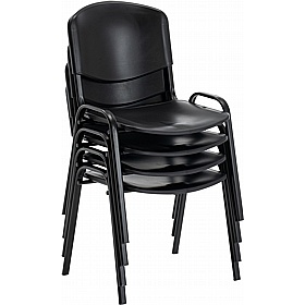 Swift ISO Black Frame Stacking Canteen Chairs (Pack of 4)