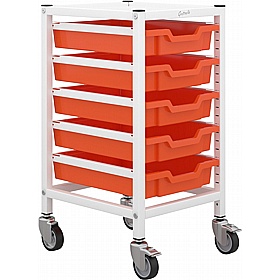 Gratnells Science Single Column Under Bench 5 Shallow Tray Mobile Storage Frame