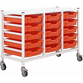Gratnells Science Triple Column Under Bench 15 Shallow Tray Mobile Storage Frame