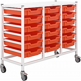 Gratnells Science Triple Column 18 Shallow Tray Mobile Storage Frame