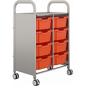 Gratnells Callero Mobile Double Column 8 Deep Tray Storage