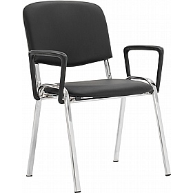 Swift ISO Antibacterial Vinyl Chrome Frame Conference / Visitor Chairs with Arms (Pack of 4)