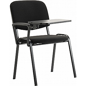 Swift ISO Black Frame Conference Chairs with Writing Tablet (Pack of 4)