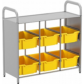 Gratnells Callero Systems Low Triple Column 6 Deep Tray Library Storage Starter Unit