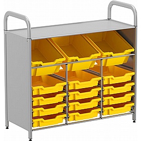 Gratnells Callero Systems Low Tilted Triple Column Combination Tray Storage Starter Unit