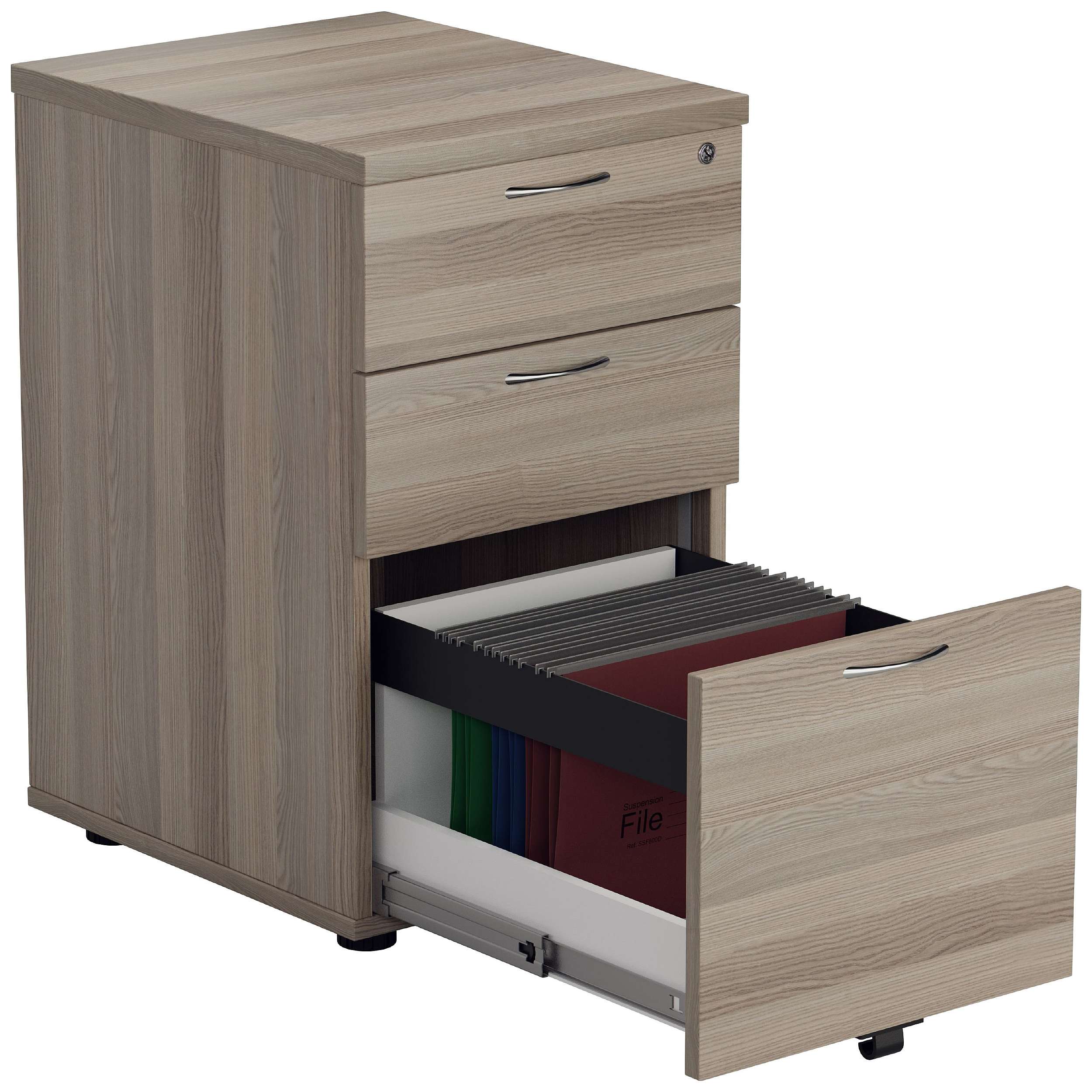 Office Essentials Wooden 3 Drawer Under Desk Static Pedestals from our
