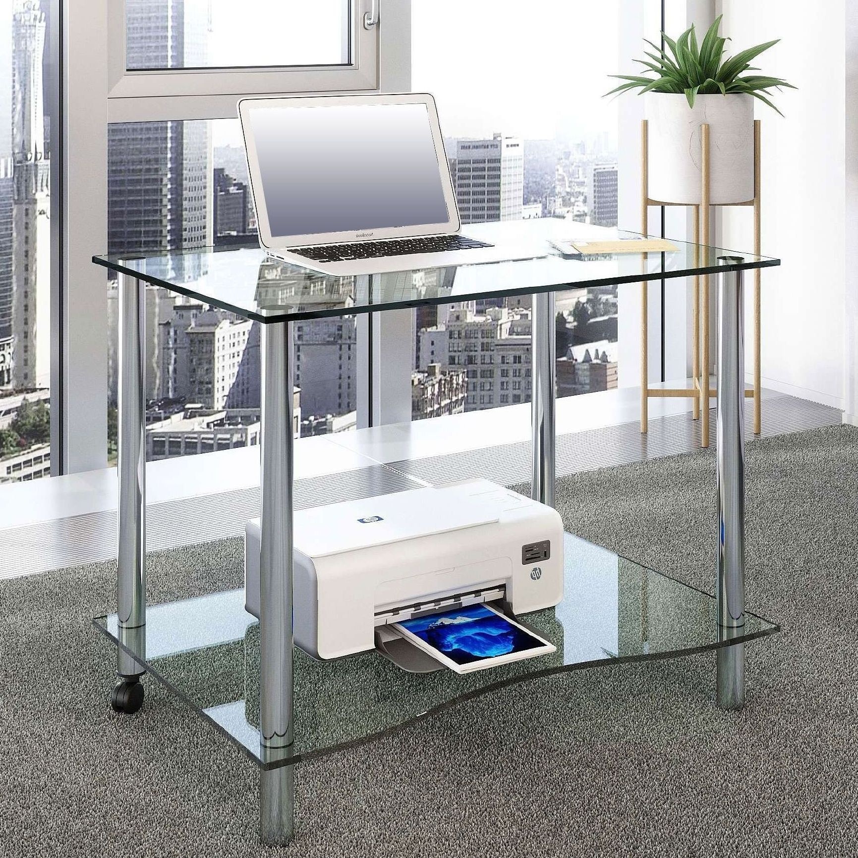 Crystal Glass Home Office Desk from our Home Computer Desks range.